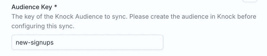 Add the audience key